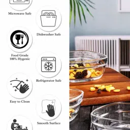 Goodhomes Clear Glass Bowl - Set Of 6 image 5