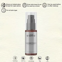 LOVE EARTH Lavender Toner With Grape Seed Extract - 100ml image 2
