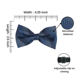 The Tie Hub Men Striped  Microfiber Bow Tie image 2