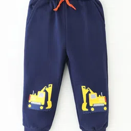 Kookie Kids 100% Cotton Full Length JCB Print Lounge Pant - Navy Blue-image-67