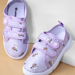 Cute Walk by Babyhug Casual Shoes with Velcro Closure & Teddy Print - Purple-picture-10