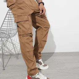 The Roadster Lifestyle Co. Men Relaxed Cargos Trousers-image-66
