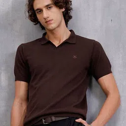 WROGN Men Solid Polo Collar Pure Cotton Slim Fit T-shirt-picture-35