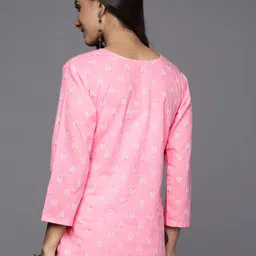 Indo Era Pure Cotton Floral Printed Regular Top image 3