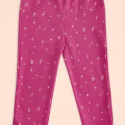 Pantaloons Baby Fuchsia Pink Cotton Printed Jeggings-picture-11