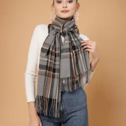 Mafadeny Grey Checks Stole-picture-19