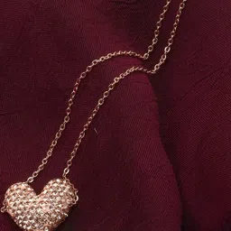 ARISTAL Jewellery Women Rose Gold Artificial Stones Studded Heart Necklace image 5