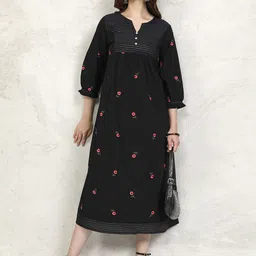 Vishudh Women Embroidered Fit & Flare Midi Dress-image-45