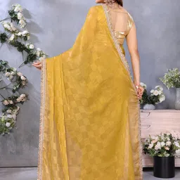 ALAGINI Checked Satin Lace Border Saree image 4