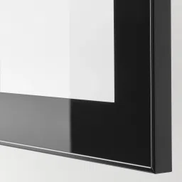 ikea bestå Wall-mounted cabinet combination, black-brown Glassvik/black clear glass, 120x42x64 cm image 2