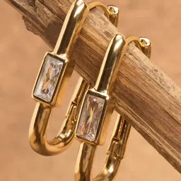 Forever Glam by Pantaloons Geometric Hoop Earrings image 3