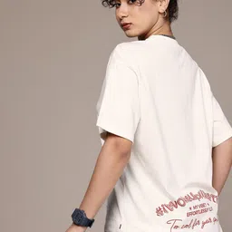 The Roadster Life Co. Pure Cotton Typography Printed Oversized Longline T-shirt-image-86