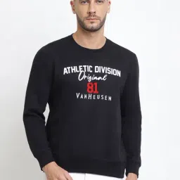 van heusen Vh Innerwear Black Cotton Regular Fit Printed SweatShirt-picture-15