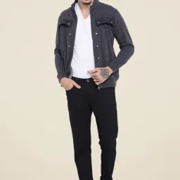 Campus Sutra Grey Textured Jacket image 1