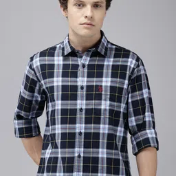 U.S. Polo Assn. Tailored Fit Checked Pure Cotton Casual Shirt-picture-17
