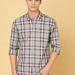 Wrangler Grey Regular Fit Check Shirt-image-0