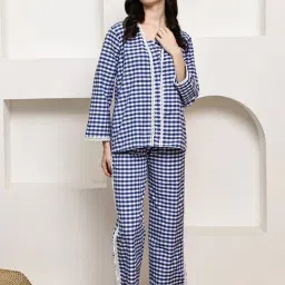 NEUDIS Navy Checked Night Suit-picture-23