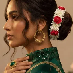 HAIR DRAMA CO. Pack Of 2 Scented Rose Gajra Scrunchies-picture-32