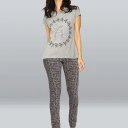 Lyra Ash Grey Printed Pyjamas image 4