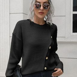 Oh Rare Women Round Neck Cardigan Sweaters-picture-1