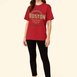 DILLINGER Typography Printed Round Neck Oversized Cotton T-shirt image 4