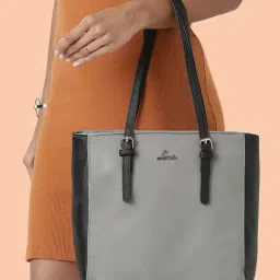 Lavie BURSA MED HZ Grey & Black Solid Medium Tote Handbag-image-6
