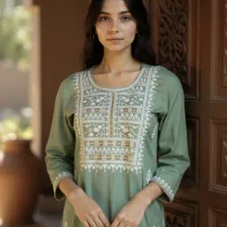Rangita Green Rayon Kurta image 2