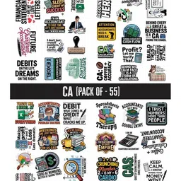 printing daddy Chartered Accountant Profession Vinyl Stickers (55-Pack) image 1