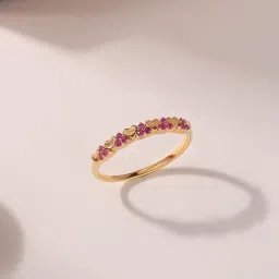 Ornate Jewels 925 Silver 18K Gold Plated Natural Indian Ruby Twin Hearts Ring for Women & Girls-image-19