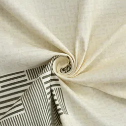 RIDHAAN Cream-Coloured & Brown Floral 220 TC Queen Bedsheet with 2 Pillow Covers image 2