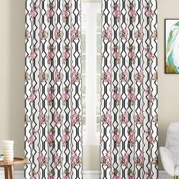 SEJ by Nisha Gupta Set of 2 Floral Eyelet Door Curtains - White-picture-22