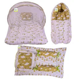 Babytoons Baby Bedding Combo Mattress with Net | Sleeping Bag | 4 Pcs Gaddi Set (0-6 Months) Green-picture-13