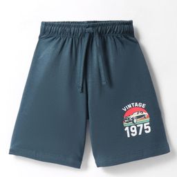 CUCUMBER Sinker Knit Above Knee Length Shorts With Car Print - Dark Green-picture-10