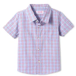 Babyhug Cotton Woven Half Sleeves Checks Shirt -Lavender-picture-22
