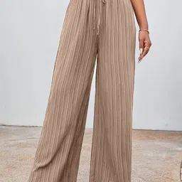 StyleCast Women Textured Loose Fit Trousers-picture-25