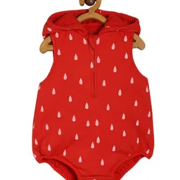 MINI KLUB Cotton Full Sleeves Droplets Printed Coordinate Set - Red image 3