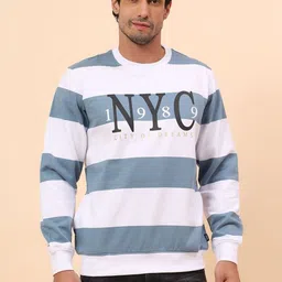 Cantabil Men Striped Sweatshirt image 3
