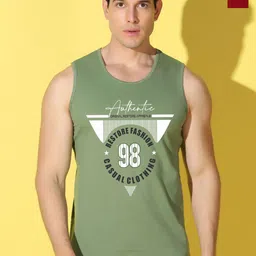 WOOSTRO Pack Of 2 Printed Super Combed Cotton Gym Vests VWS26(98 LGTGREEN)(ALONE MAROON)-picture-21