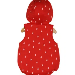 MINI KLUB Cotton Full Sleeves Droplets Printed Coordinate Set - Red image 4