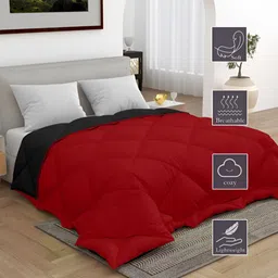 tundwal's Red & Black Heavy Winter Single Bed Comforter image 3