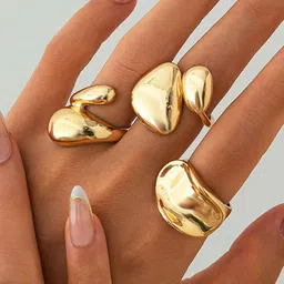 Jewels Galaxy Set Of 3 Gold-Plated Finger Rings image 3