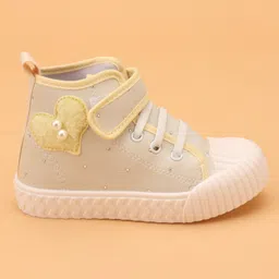 Cute Walk by Babyhug Casual Shoes with Lace up & Velcro Closure - Yellow image 4