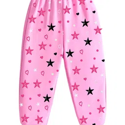 KUCHIPOO Cotton Knit Pack Of 5 Hearts & Stars Printed Pajama - Pink Violet Yellow & Aqua Blue image 5