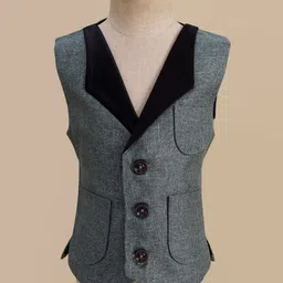 Rikidoos Full Sleeves Colour Blocked 3 Piece Party Suit Set With Bow - Dark Grey & White image 4