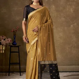 KAYOMMI Woven Design Ethnic Motifs Pure Cotton Banarasi Saree image 1