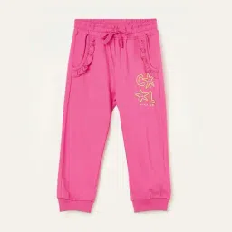 Juniors by Lifestyle Kids Fuchsia Pink Cotton Printed Trackpants-picture-15