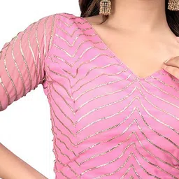 HERE&NOW Embroidered Radymade Saree Blouse image 3