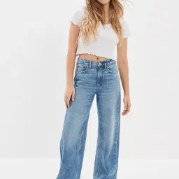American Eagle Outfitters Blue High Rise Jeans-image-8