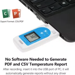 MxRady Temperature & Humidity Data Logger PDF Recorder Wide Range 5 W for Cold Chain Temperature & Humidity Sensor image 4