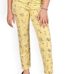 BAESD Girls Pack Of 3 Floral Printed Cotton Mid-Rise Lounge Pants image 3